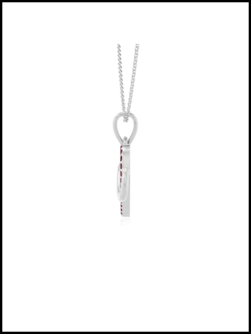 Sterling Silver Natural Ruby Infinity Heart Pendant Necklace